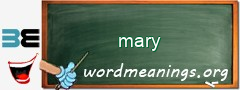 WordMeaning blackboard for mary